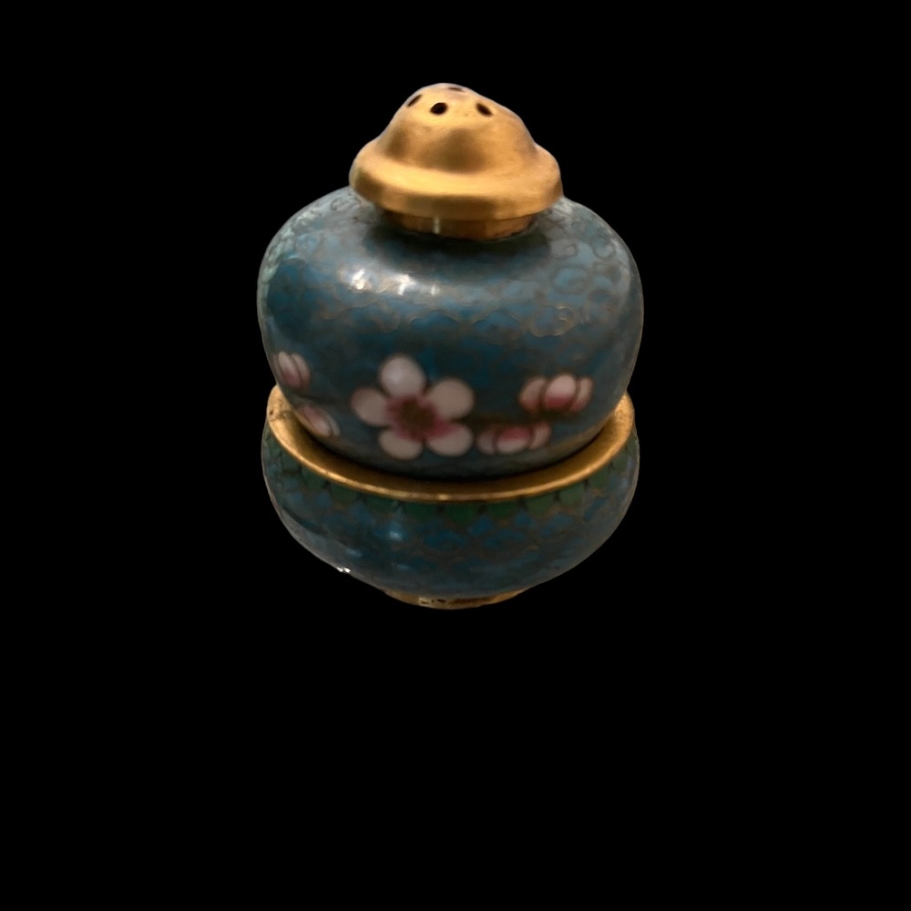 Antique Cloisonne Salt & Pepper Set